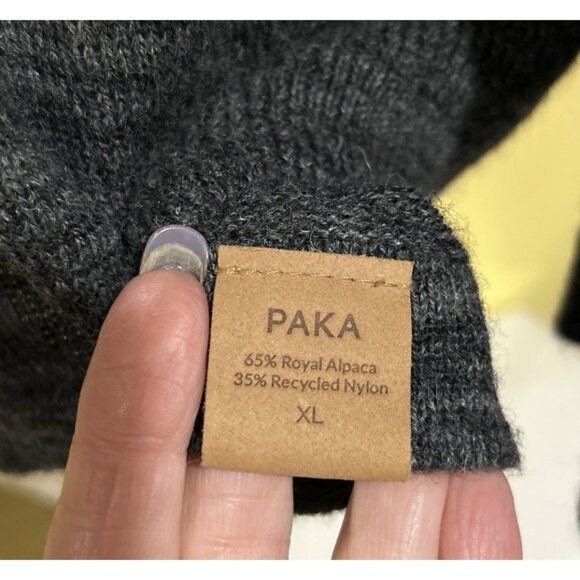 Paka The Hoodie Sweater Unisex XL Gray Royal Alpaca Wool Handmade Pullover - Picture 8 of 13